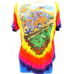 Vintage 1994 Grateful Dead Summer Tour Liquid Blue Tie Dye Band T-Shirt Size Med