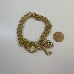 Designer Juicy Couture Gold-Tone Toggle Clasp Heart Crown Charm Bracelet alternative image