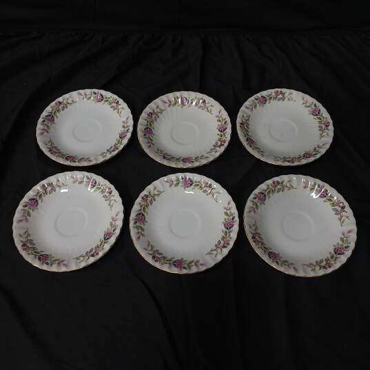 Bundle of Six Creative Regency Rose China Saucer Plates image number 2