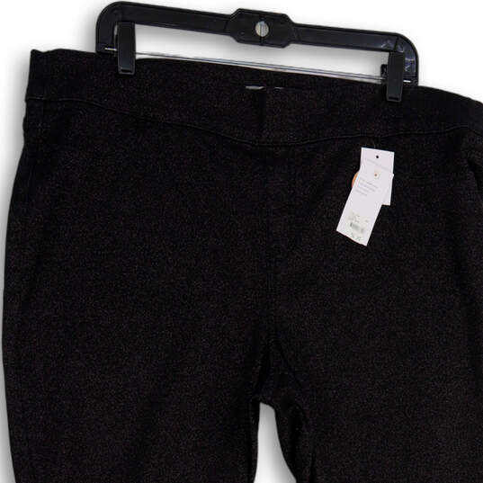 NWT Womens Black Silver Elastic Waist Signature Fit Jegging Pants Size 20 image number 3