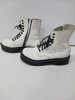 Jeffery Campbell Women's White Leather Platform Boots Size 11 alternative image