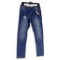 NWT Womens Blue 5-Pocket Design Distressed Straight Leg Jeans Size 32x32 image number 1