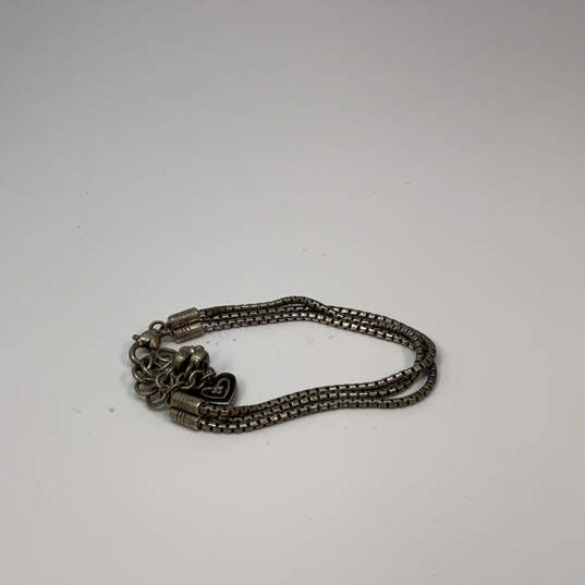 Designer Brighton Silver-Tone Multi-Strand Chain Heart Charm Bracelet image number 3