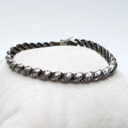 Ross Simons Sterling Silver Melee Diamond 7 3/8" Link Bracelet 16.5 G