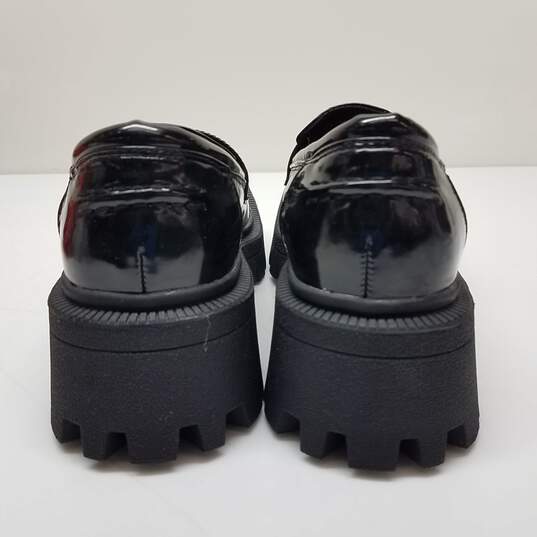 ASOS Design Black Patent Leather Chunky Platform Penny Loafers Size 9 image number 4
