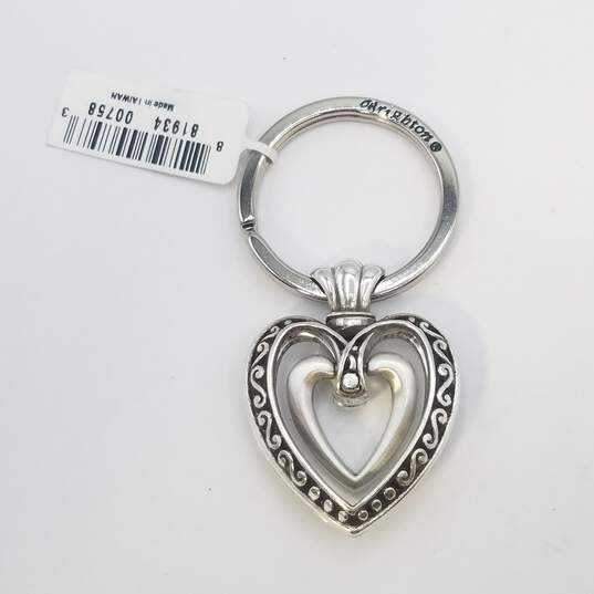 Brighton Silver Tone Double Heart Key Chain 28.4g image number 4