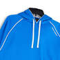Womens Blue Long Sleeve Kangaroo Pockets Pullover Hoodie Size Large image number 3