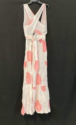 Alexandra Miro Womens White Pink Polka Dot Cotton Sleeveless Maxi Dress Size S alternative image