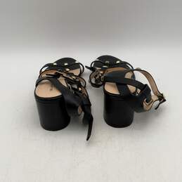 Karl Lagerfeld Womens Black Gold Studded Open Toe High Strappy Heels Size 10M alternative image