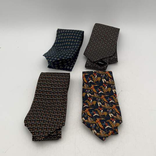 Bundle Of 4 Salvatore Ferragamo Mens Multicolor Printed Designer Necktie image number 1