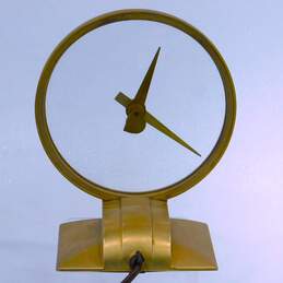 Vintage MCM Mid Century Jefferson Golden Hour Mystery Electric Clock Working alternative image