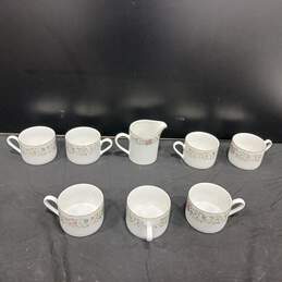 Set of 8 Vintage Farberware Monaco 3111 Floral Tea Cups & Creamer