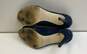 Enzo Angiolini Eamielee Blue Suede High Open Toe Heels sz 6.6 image number 5