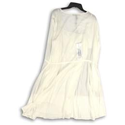NWT BCBG Maxazria Womens Mini Dress V-Neck Pullover Sleeveless White Size L alternative image
