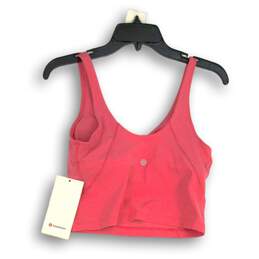 NWT Lululemon Womens Pink Sleeveless V-Neck Activewear Cropped Tank Top Size 8 alternative image