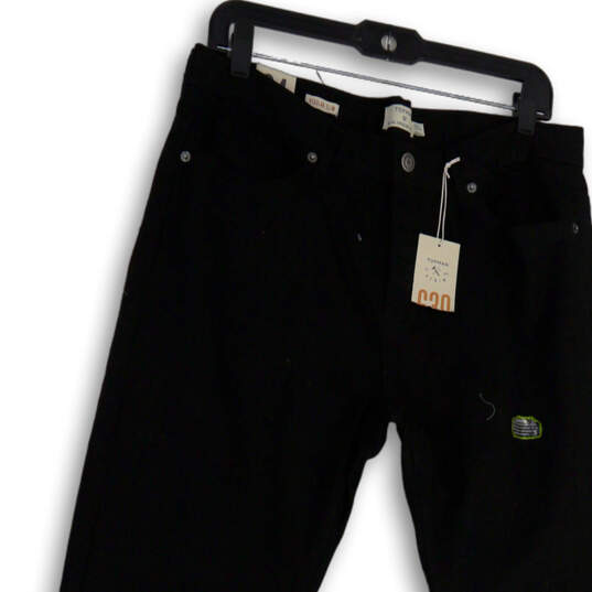 NWT Womens Black Dark Wash Regular Fit Pockets Denim Skinny Jeans Size 34L image number 3