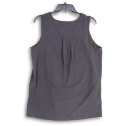 Womens Black V-Neck Sleeveless Side Slit Pullover Blouse Top Size L alternative image