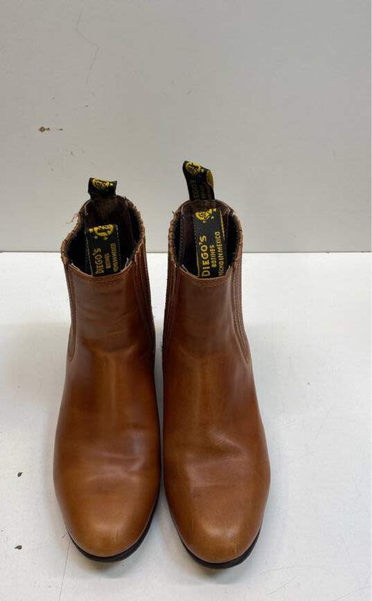Diegos Leather Almond Toe Boots Tan 9.5 image number 5