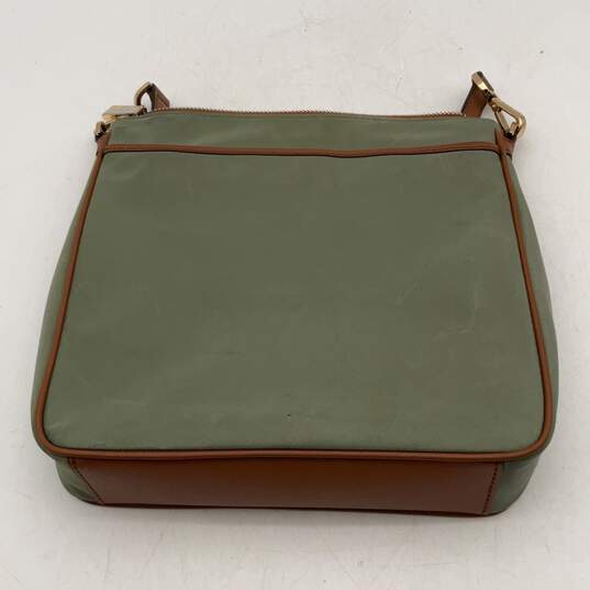 Michael Kors Womens Green Brown Leather Adjustable Strap Crossbody Bag Purse image number 2