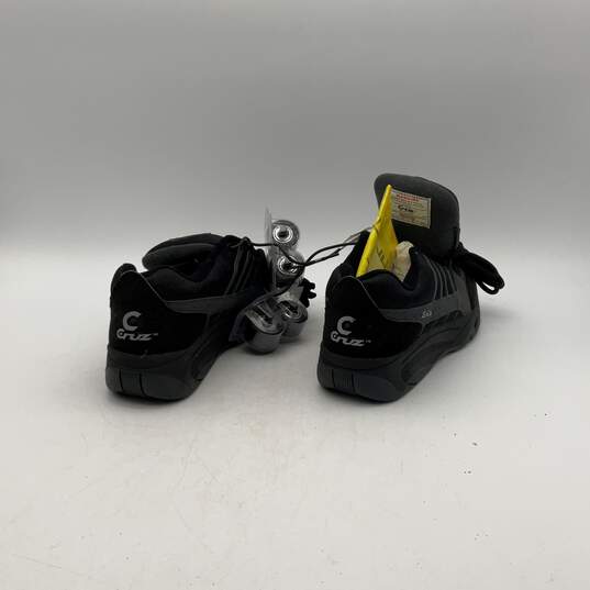 NIB Cruz Mens Black Lace-Up Low Top Sneaker Shoes W/ Removable Wheels Size 9 image number 3