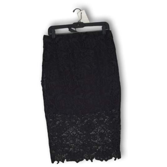 NWT Harvé Benard Womens Straight & Pencil Skirt Black Floral Lace Size M image number 1