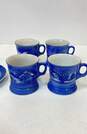 Lot of 5 Vtg Blue Ceramic Mugs & Cookie Plate Currier & Ives Royal Copenhagen image number 2