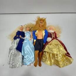 Bundle of 4 Assorted Disney Themed Barbie Dolls