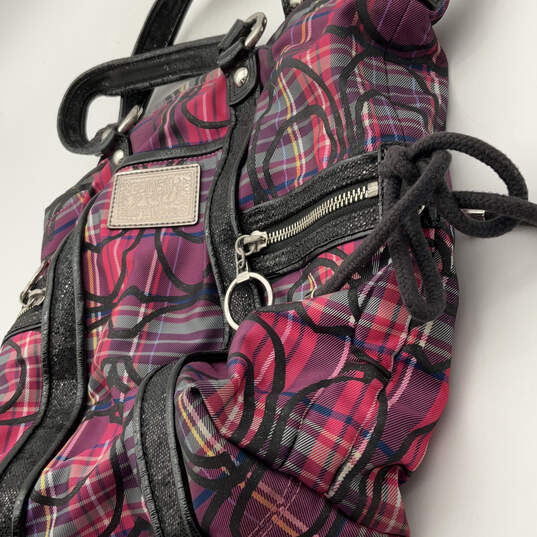 Womens Multicolor Plaid Adjustable Strap Inner Pocket Zipper Crossbody Bag image number 3