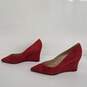 Marc Fisher Calea Red Suede Wedges Size 7M image number 1