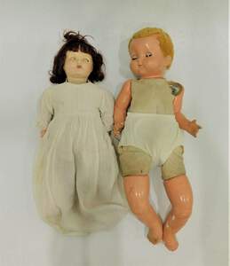 Pair Of ATQ Composition Baby Dolls Effanbee Patsy Joan & AM Doll Co. Crier