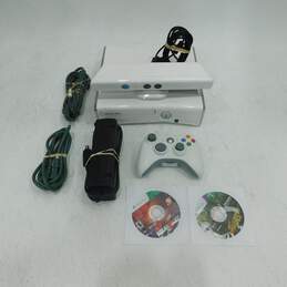 Microsoft Xbox 360 S Glossy White Console 4GB w/ 2 Games Kinect Adventures