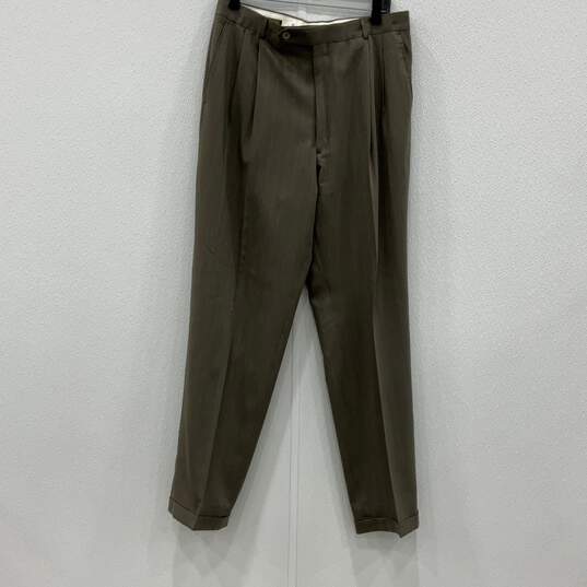 Oscar De La Renta Mens Gray Brown Blazer And Pants 2Pcs Suit Set Size 42L w/ COA image number 6