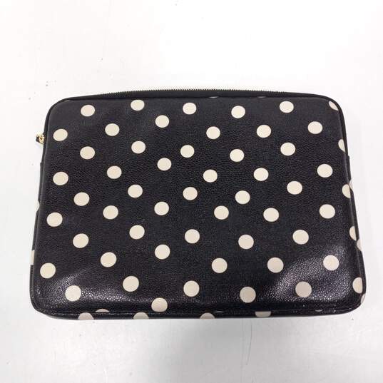 Kate Spade Black & White Polka Dot Leather Laptop Case image number 2