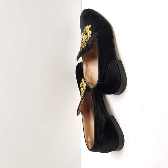 ASOS Men's Black Velvet Embroidered Loafers Size 12 image number 4