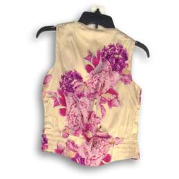 NWT Ann Taylor Womens Lavender Beige Floral V-Neck Sleeveless Blouse Top Sz XSP alternative image