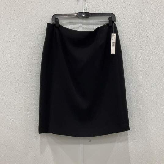 NWT Alex Marie Womens Black Back Zipper Slit Hem Straight & Pencil Skirt Size 12 image number 1