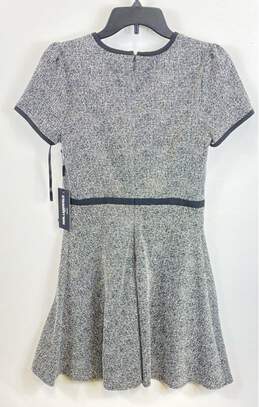NWT Karl Lagerfeld Womens Gray Short Sleeve Round Neck A-line Dress Size 6 alternative image