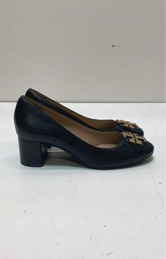 Tory Burch Janey Black Leather Pump Block Heels Women's Size 5.5 image number 1