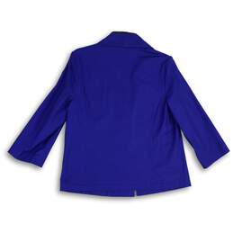 Rafaella Womens Blue Spread Collar 3/4 Sleeve Open Front Jacket Size Large alternative image