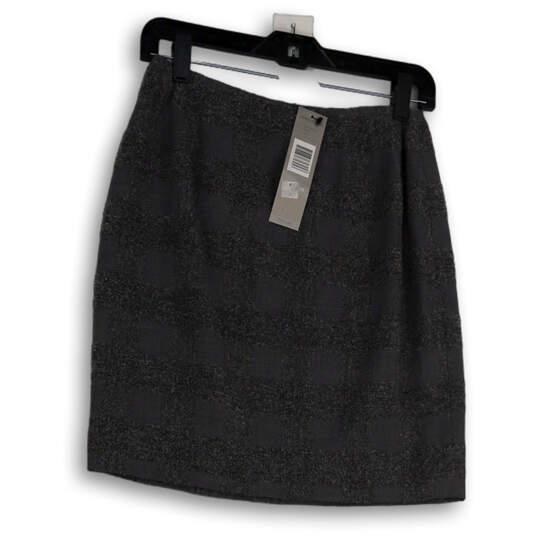 NWT Womens Gray Checked Classic Fit Back Zip Straight And Pencil Skirt Sz 4 image number 1