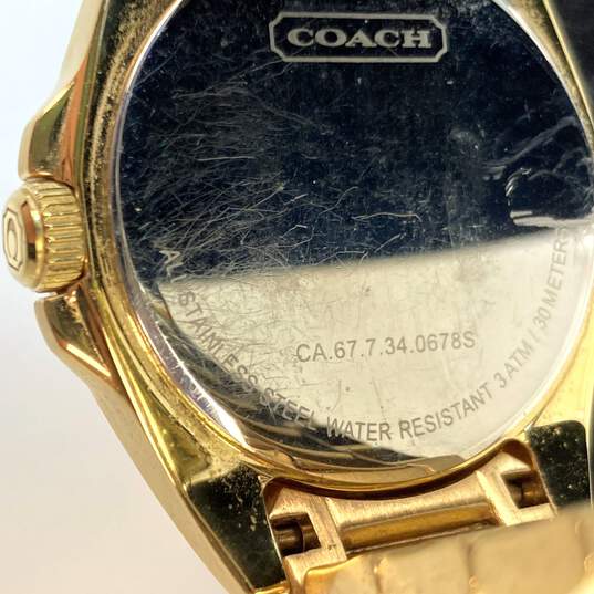 Designer Coach CA.67.7.34.0678S Gold-Tone 3 ATM Quartz Analog Wristwatch image number 4