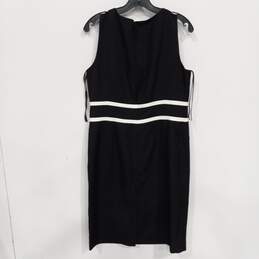 Black Label by Evan Picone Women's Black & Lily White Sleeveless Dress Size 12 alternative image