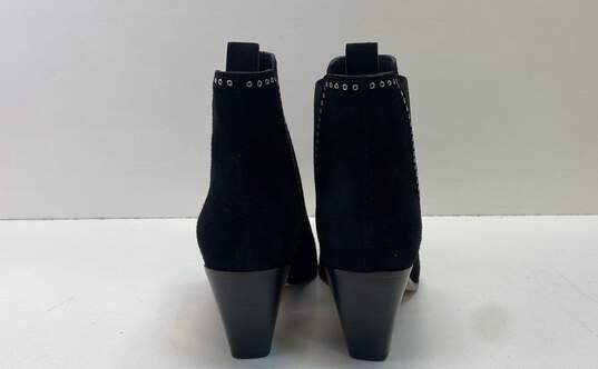 PAIGE Lauren Grommets Black Suede Chelsea Pull On Ankle Heel Boots Size 10 B image number 4