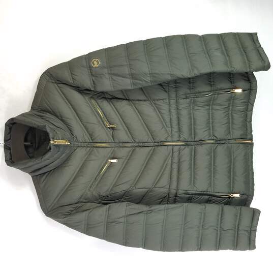Buy the Michael Kors Women Hunter Green Puffer Coat S | GoodwillFinds