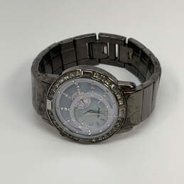 Designer Fossil ES-1928 Silver-Tone Rhinestone Round Dial Analog Wristwatch