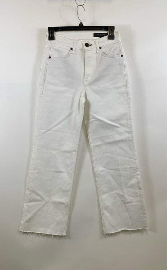 NWT Rag & Bone Womens White Light Wash Mid Rise Denim Ankle Jeans Size 24 image number 1