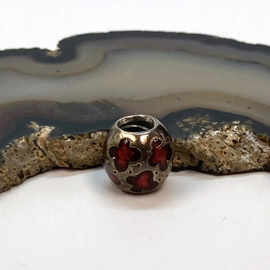 Designer Pandora S925 ALE Sterling Silver Red Enamel Butterfly Beaded Charm image number 1