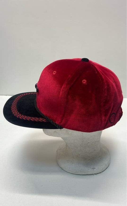 Street Level Clothing Red Velour Golf Snapback Hat Cap image number 2