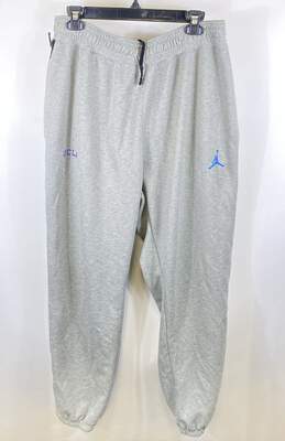 Jordan Mens Gray Fleece UCLA Bruins Football NCAA Athletic Sweatpants Size 2XL