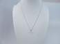 14K White Gold Pearl Solitaire Pendant Box Chain Necklace 1.5g image number 1